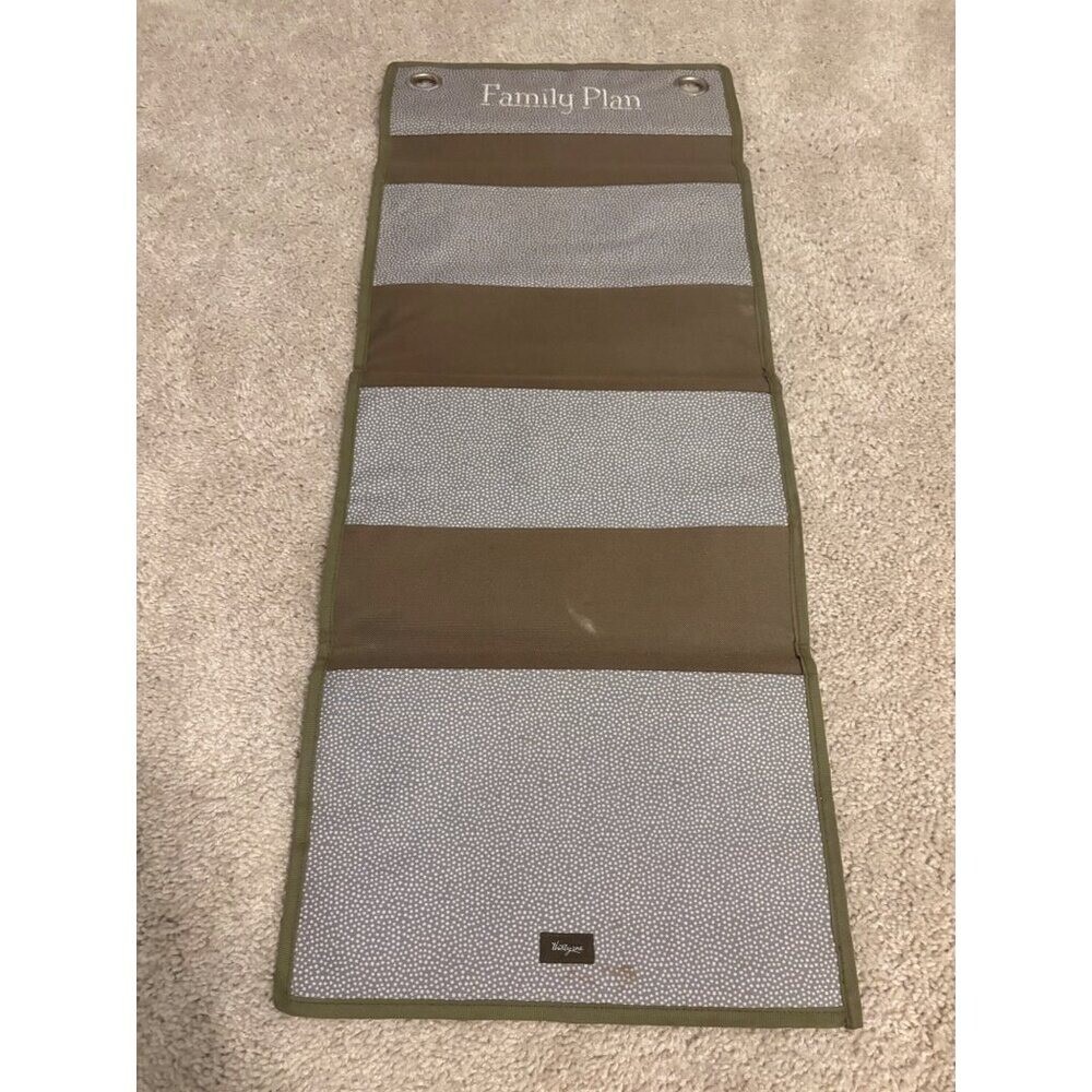 Thirty One 31Family Plan Hanging Organizer With 5 Pockets Gray Pin Dot Design